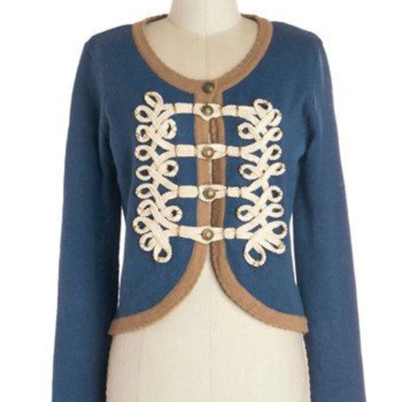 Modcloth Sweaters - ModCloth Nick & Mo Le Cord On Blue Cardigan L